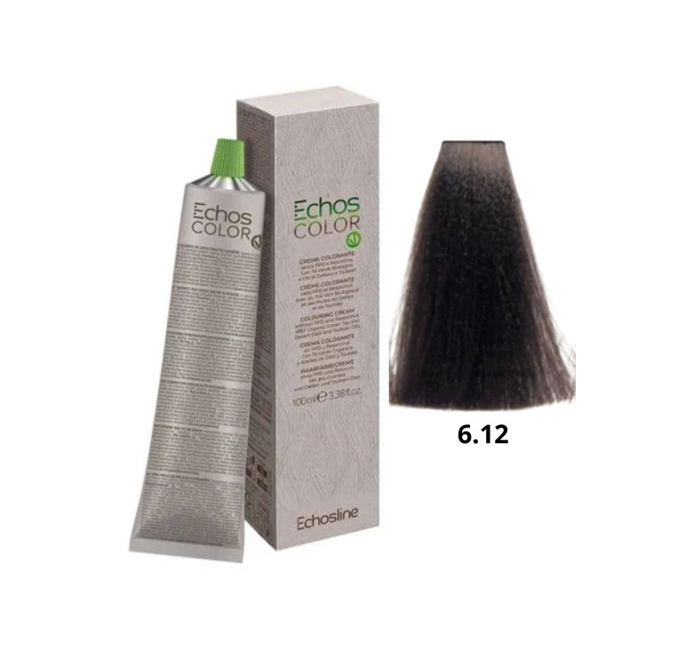 Крем-фарба Echosline Echos Color Vegan Colouring Cream 6.12 Холодний темний ірисовий блонд 100мл