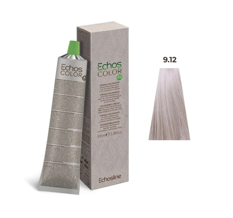 Крем-фарба Echosline Echos Color Vegan Colouring Cream 9.12 Супер світлий ірисовий блонд 100мл