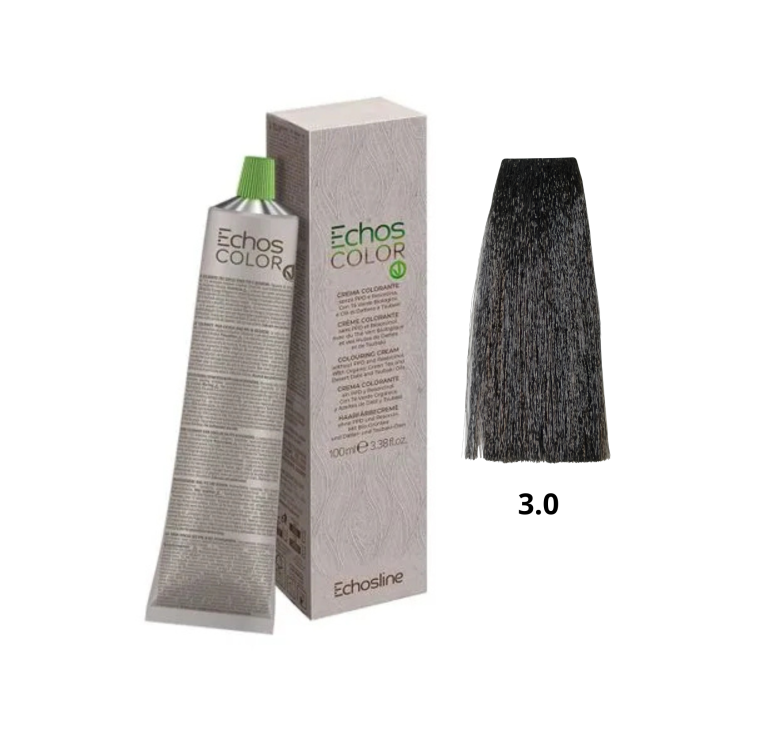 Крем фарба для волосся Echosline Echos Color Vegan Colouring Cream 3.0 темний каштан 100мл