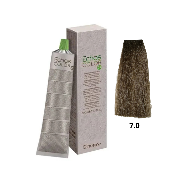 Крем-фарба Echosline Echos Color Vegan Colouring Cream 7.0 середній блондин 100мл