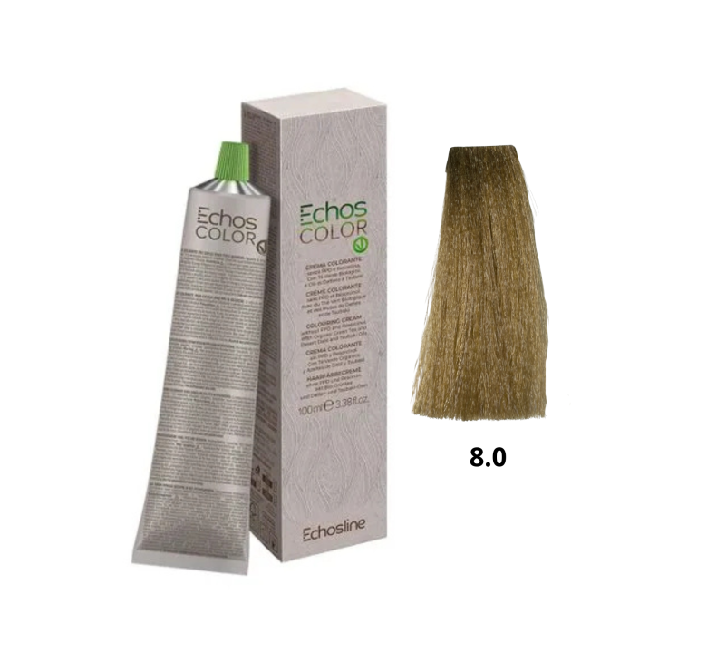 Крем-фарба Echosline Echos Color Vegan Colouring Cream 8.0 світлий блондин 100мл