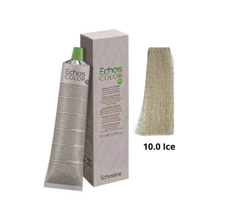 Крем-фарба Echosline Echos Color Vegan Colouring Cream 10.0 Ice платиновий блонд натуральний крижаний 100мл