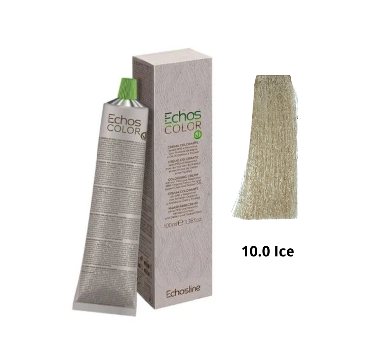 Крем-краска  Echosline Echos Color Vegan Colouring Cream 10.0 Ice платиновый блонд натуральный ледяной 100мл