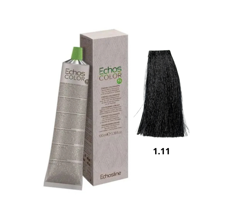 Крем-краска  Echosline Echos Color Vegan Colouring Cream 1.11 синий черный 100мл