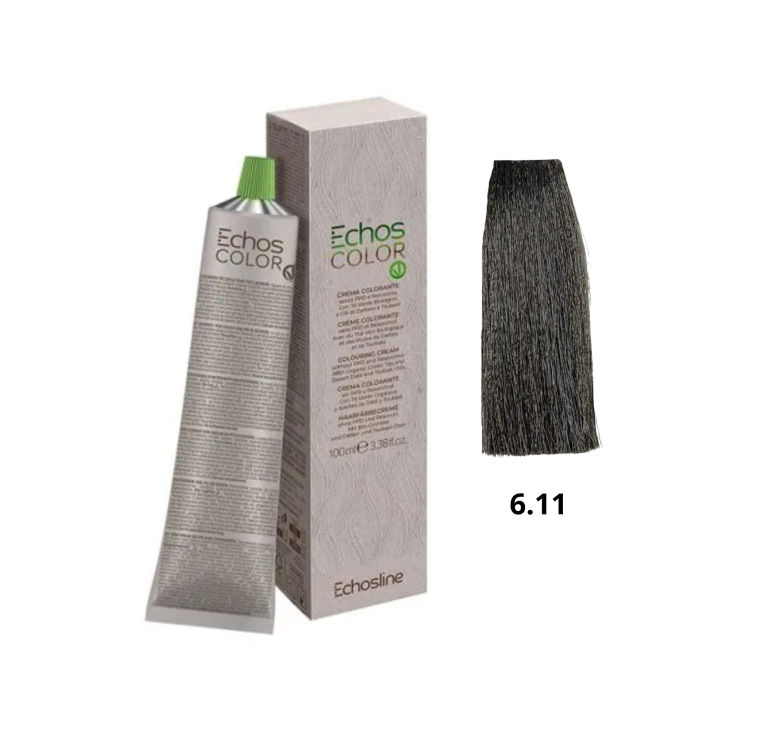 Крем-фарба Echosline Echos Color Vegan Colouring Cream 6.11 темний блондин екстра холодний 100мл