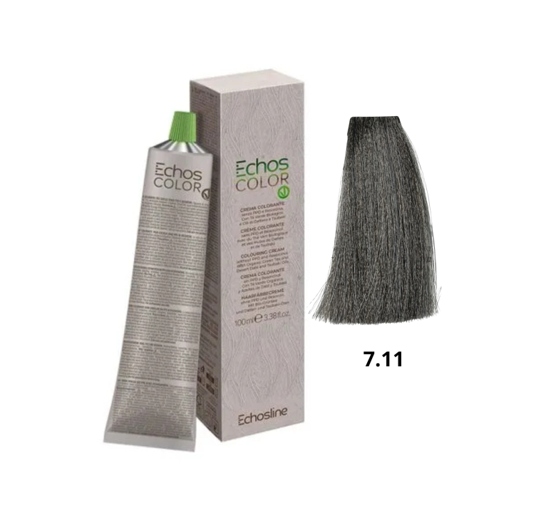Крем-фарба Echosline Echos Color Vegan Colouring Cream 7.11 середній блондин екстра холодний 100мл