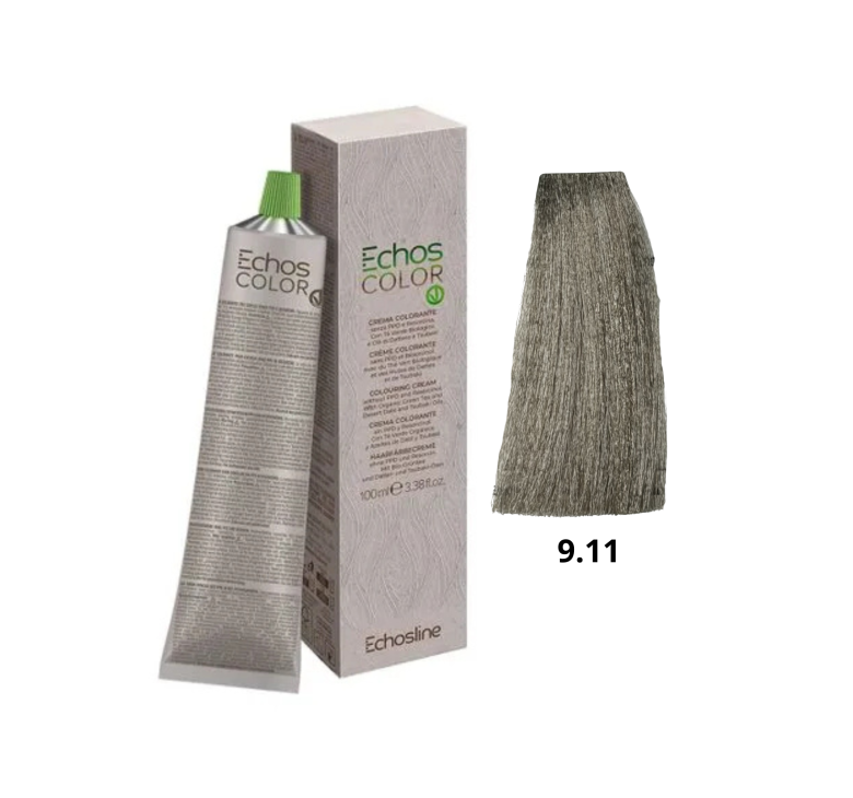 Крем-фарба Echosline Echos Color Vegan Colouring Cream 9.11 дуже світлий блондин екстра холодний 100мл
