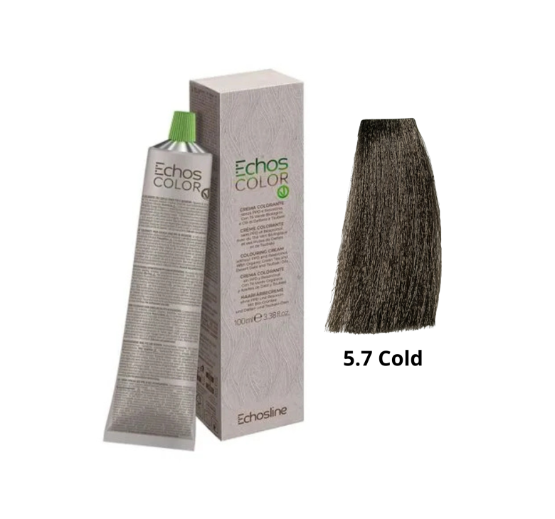 Крем-фарба Echosline Echos Color Vegan Colouring Cream 5.7 Cold світло-каштановий коричневий холодний 100мл