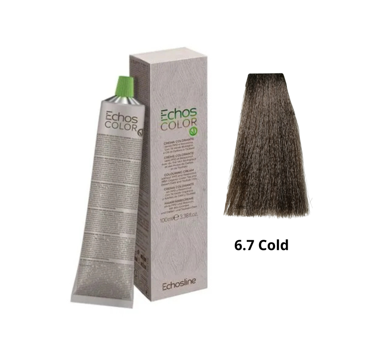 Крем-фарба Echosline Echos Color Vegan Colouring Cream 6.7 Cold темний блондин холодний коричневий 100мл