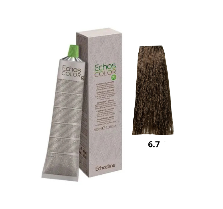 Крем-фарба Echosline Echos Color Vegan Colouring Cream 6.7 темний блондин коричневий 100мл