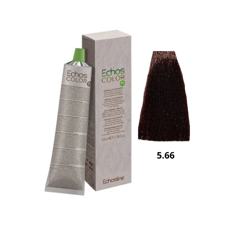 Крем-фарба Echosline Echos Color Vegan Colouring Cream 5.66 світло-каштановий червоний інтенсивний 100мл