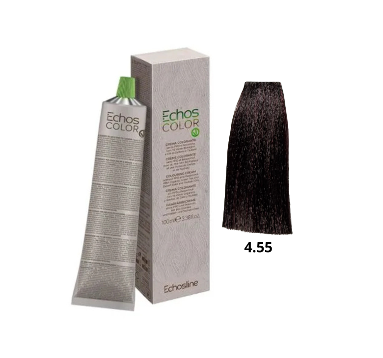 Крем-фарба Echosline Echos Color Vegan Colouring Cream 4.55 середній каштан махагоновий 100мл