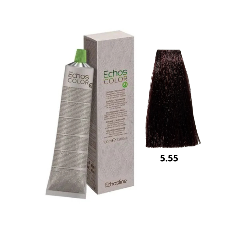 Крем-фарба Echosline Echos Color Vegan Colouring Cream 5.55 світло-каштановий махагоновий 100мл