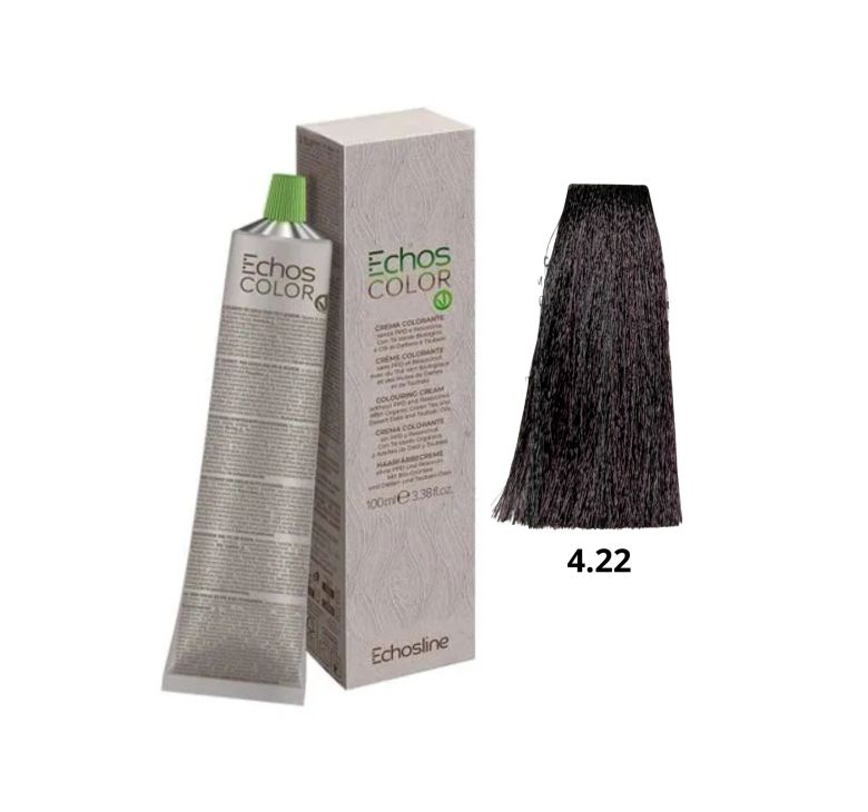 Крем-фарба Echosline Echos Color Vegan Colouring Cream 4.22 середній каштановий інтенсивний фіолетовий 100мл