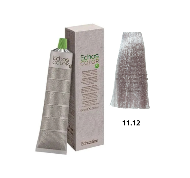 Крем-краска  Echosline Echos Color Vegan Colouring Cream 11.12 платиновый насыщенный лед 100мл