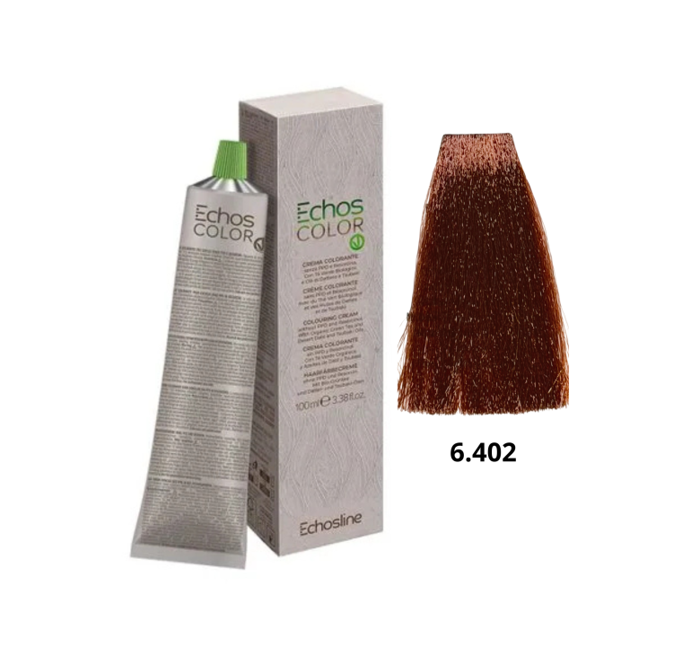 Крем-фарба Echosline Echos Color Vegan Colouring Cream 6.402 холодний мідний темний блонд 100мл