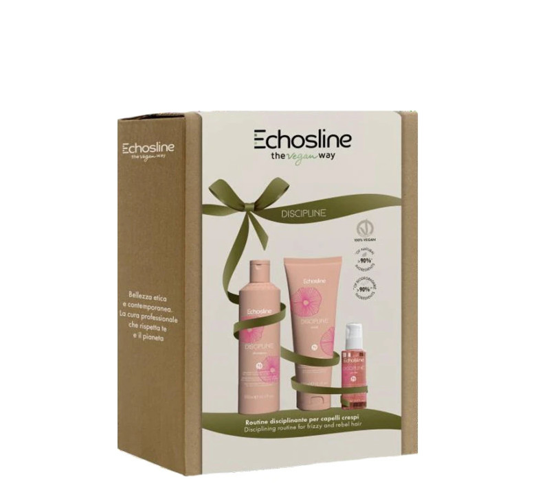 Набор для непослушных волос Echosline Discipline Veg Шампунь 300 мл+Маска 300 мл+Сыворотка 100 мл