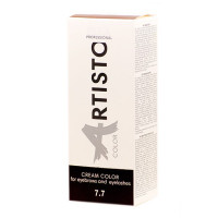 Фарба для брів Elea Professional Artisto 7.7 світло-коричневий (25мл.барвник + 40мл.активатор)