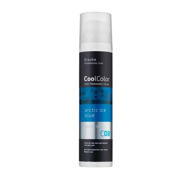 Полуперманентная крем-краска для волос Erayba CoolColor Semi-Permanent Color C08 арктический синий лед 100мл