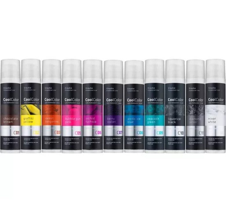 Полуперманентная крем-краска для волос Erayba CoolColor Semi-Permanent Color C10 черный 100мл