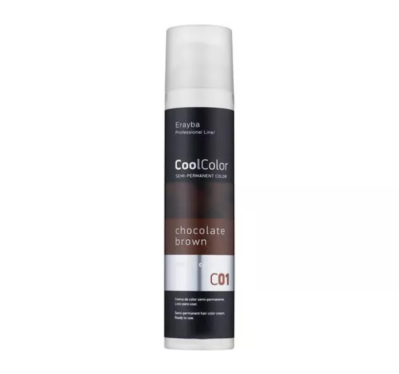 Полуперманентная крем-краска для волос Erayba CoolColor Semi-Permanent Color C01 шоколадно-коричневый 100мл