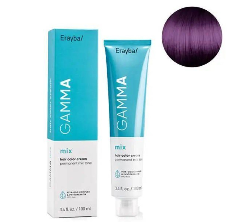 Крем-фарба для волосся Erayba Gamma Mix Tone Haircolor Cream 0/80 Фіолетовий мікстон 100мл