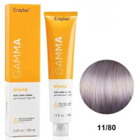 Крем-фарба для волосся Erayba Gamma Blond Superblond Haircolor Cream 11/80 Платиновий блонд фіолетовий 100мл
