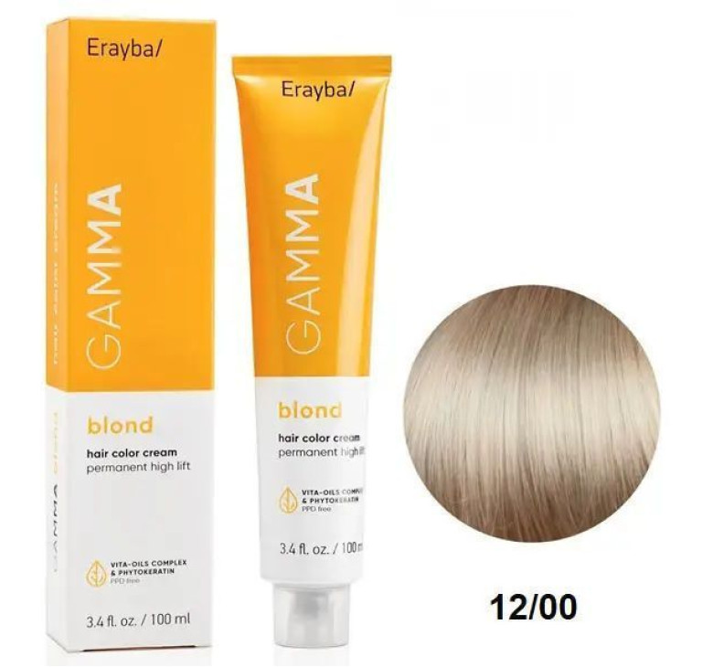 Крем-фарба для волосся Erayba Gamma Blond Superblond Haircolor Cream 12/00 Супер екстра-натуральний блонд 100мл