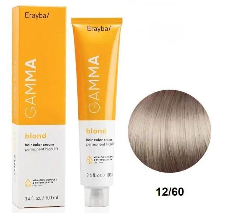 Крем-фарба для волосся Erayba Gamma Blond Superblond Haircolor Cream 12/60 Супер екстра блонд коричневий 100мл