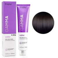 Крем-краска для волос Erayba Gamma Color Haircolor Cream 4/00+ Интенсивный коричневый 100мл