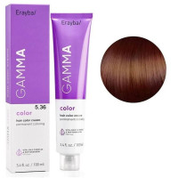 Крем-краска для волос Erayba Gamma Color Haircolor Cream 5/36 Золотисто-коричневый светло-коричневый 100мл