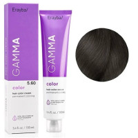 Крем-фарба для волосся Erayba Gamma Color Haircolor Cream 5/60 Коричневий світло-коричневий 100мл