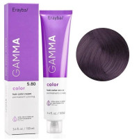 Крем-фарба для волосся Erayba Gamma Color Haircolor Cream 5/80 Фіолетовий світло-коричневий 100мл