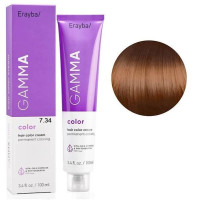 Крем-фарба для волосся Erayba Gamma Color Haircolor Cream 7/34 Золотисто-мідний блонд 100мл