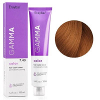 Крем-фарба для волосся Erayba Gamma Color Haircolor Cream 7/43 Мідно-золотистий блонд 100мл