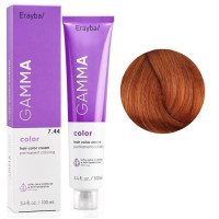 Крем-краска для волос Erayba Gamma Color Haircolor Cream 7/44 Интенсивный медный блонд 100мл