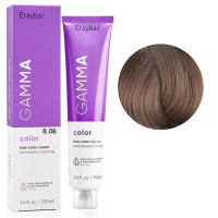 Крем-фарба для волосся Erayba Gamma Color Haircolor Cream 8/06 Натуральний світлий коричневий блонд 100мл