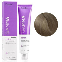 Крем-фарба для волосся Erayba Gamma Color Haircolor Cream 8/00+ Інтенсивний натуральний світлий блонд 100мл