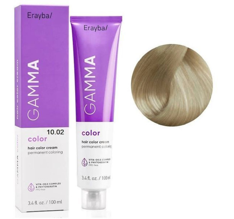 Крем-краска для волос Erayba Gamma Color Haircolor Cream 10/02 Натуральный ирис 100мл