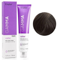 Крем-фарба для волосся Erayba Gamma Color Haircolor Cream 5/61 Попелясто - коричневий світло-каштановий 100мл