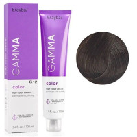 Крем-фарба для волосся Erayba Gamma Color Haircolor Cream 6/12 Темно - русий попелясто - ірисовий 100мл