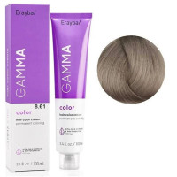 Крем-фарба для волосся Erayba Gamma Color Haircolor Cream 8/61 Світло - русявий коричнево - попелястий 100мл