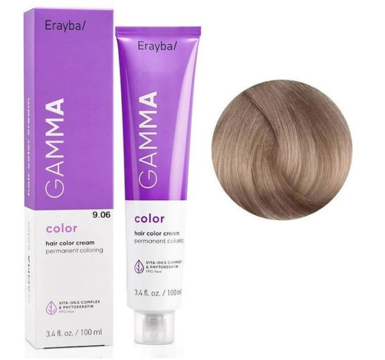 Крем-фарба для волосся Erayba Gamma Color Haircolor Cream 9/06 Екстра світло - русявий нартурально - коричневий 100мл