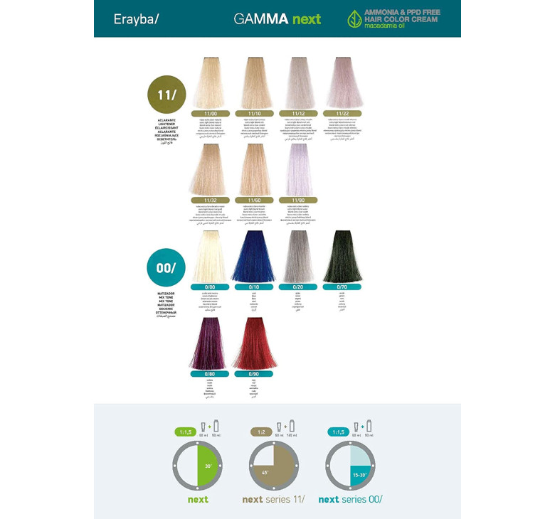 Безаммиачная крем-краска для волос Erayba Gamma Next 7/52 Переливающийся махагон блонд 100мл