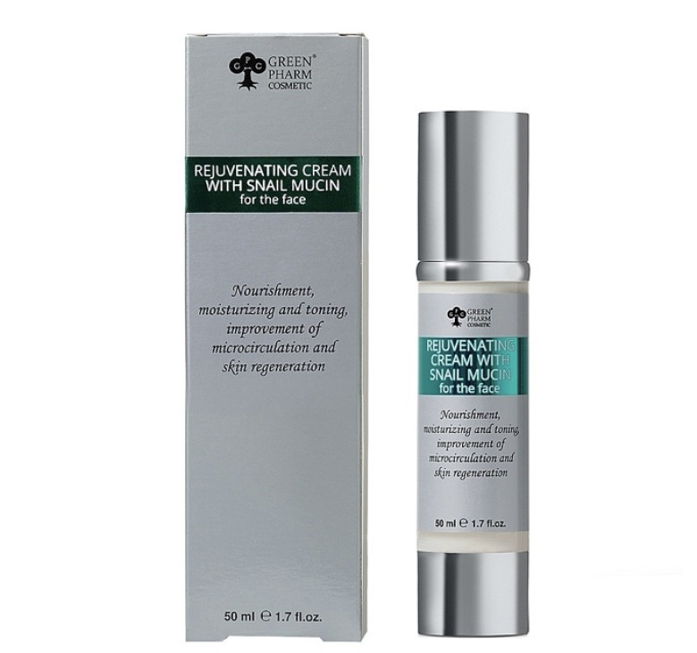 Омолоджуючий крем з муцином равлика рН 5,5 Green Pharm Cosmetic 50мл
