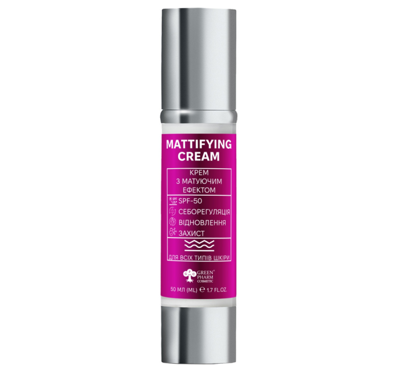 Крем з SPF 50 з матуючим ефектом рН 5,5 Green Pharm Cosmetic 50мл