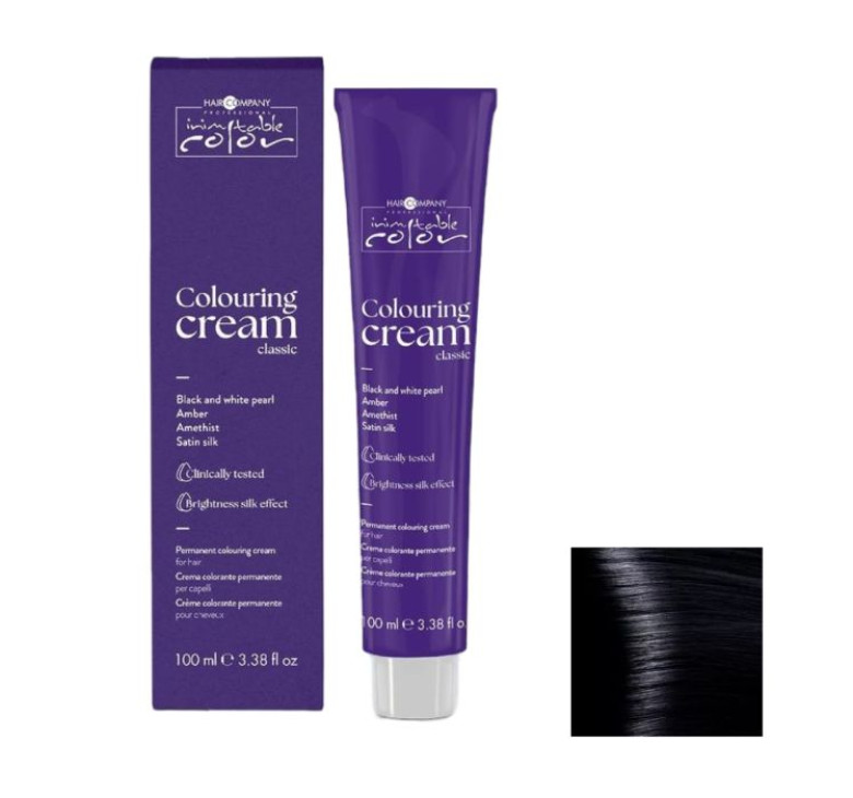 Стійка перманентна крем-фарба Hair Company Inimitable Color 1 чорний 100мл