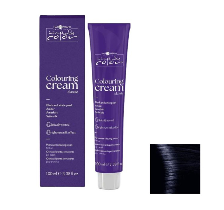 Стійка перманентна крем-фарба Hair Company Inimitable Color 1.10 синьо-чорний 100мл