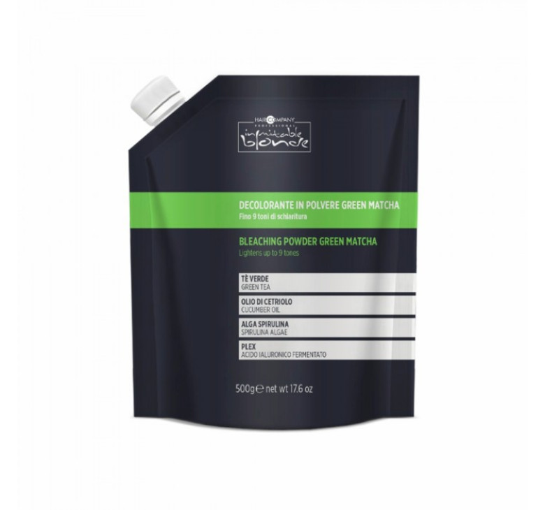 Зелений знебарвлюючий порошок для крижаного блонду Hair Company Inimitable Blonde Ice Blond Bleaching Powder Green Matcha 500г