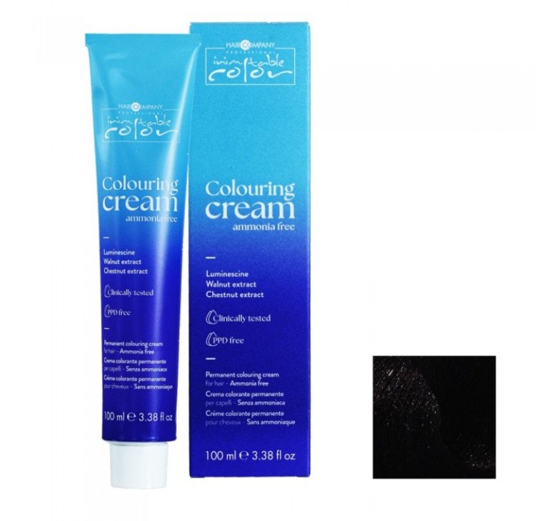 М'яка перманентна крем-фарба без аміаку Hair Company Inimitable Color Coloring Cream Ammonia Free 5.00 світло-каштановий насичений 100мл
